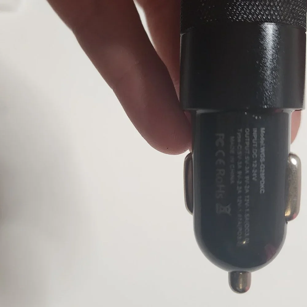 Black 2 Port PD USB-C Fast Charging Car Charger Adapter For iPhone & Samsung